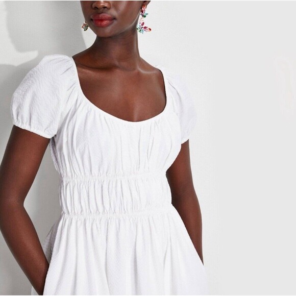 Kate Spade Rent The Runway Riviera Seersucker White Dress Small - Picture 2 of 11